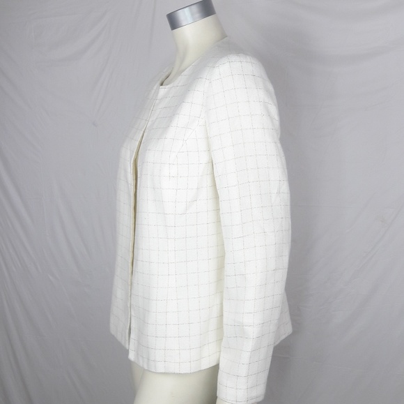 Bob Mackie Window Pane Open Front Blazer Jacket - Picture 2 of 6